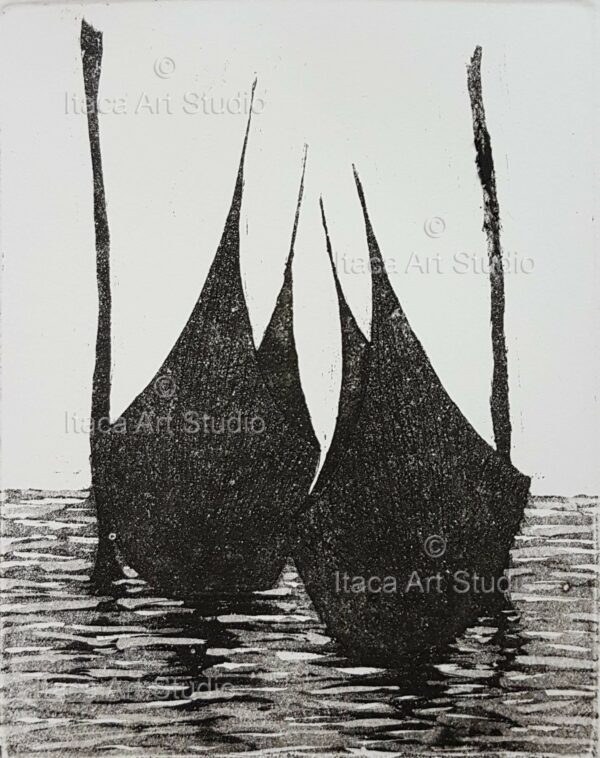 two gondolas cradled from the water