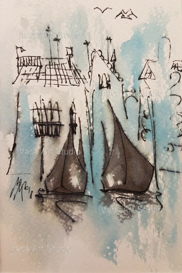 two gondolas in Venice