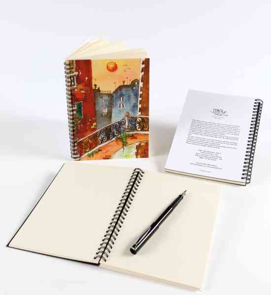 walking in Venice, bridge at sunset notebook